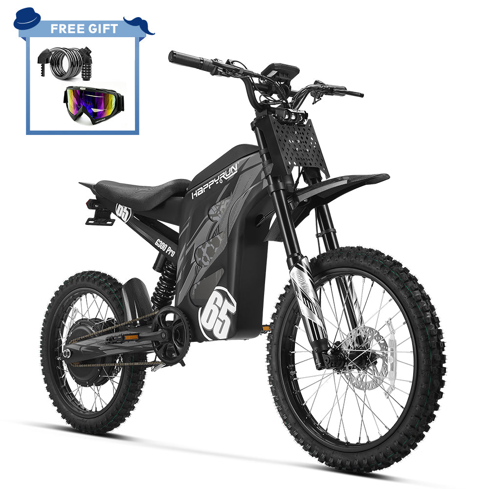 30 mph electric bicycle HappyRun Electric Dirt Bike G300 Pro, Best Fast E Dirt Bike