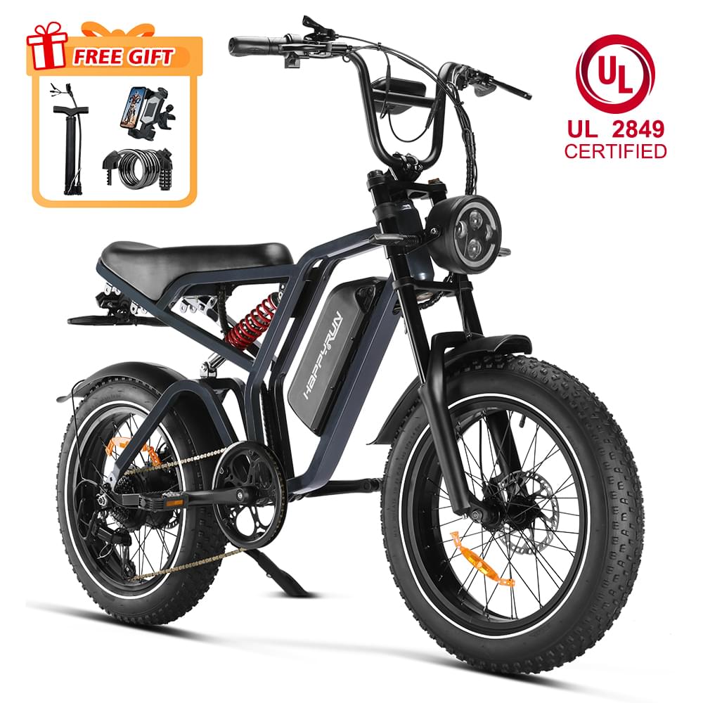 HappyRun G60 Pro Moped Style Fat Tire E-Bike