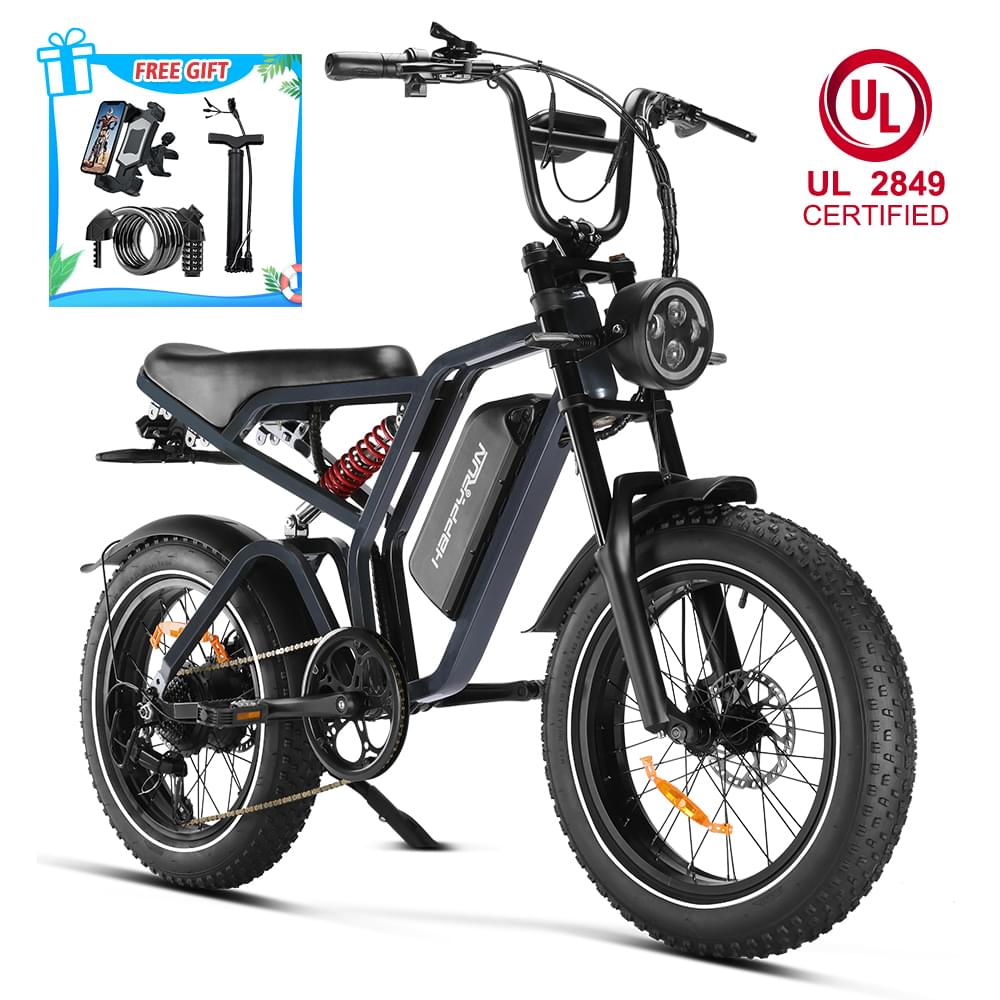 HappyRun G60 Pro Moped Style Fat Tire E-Bike