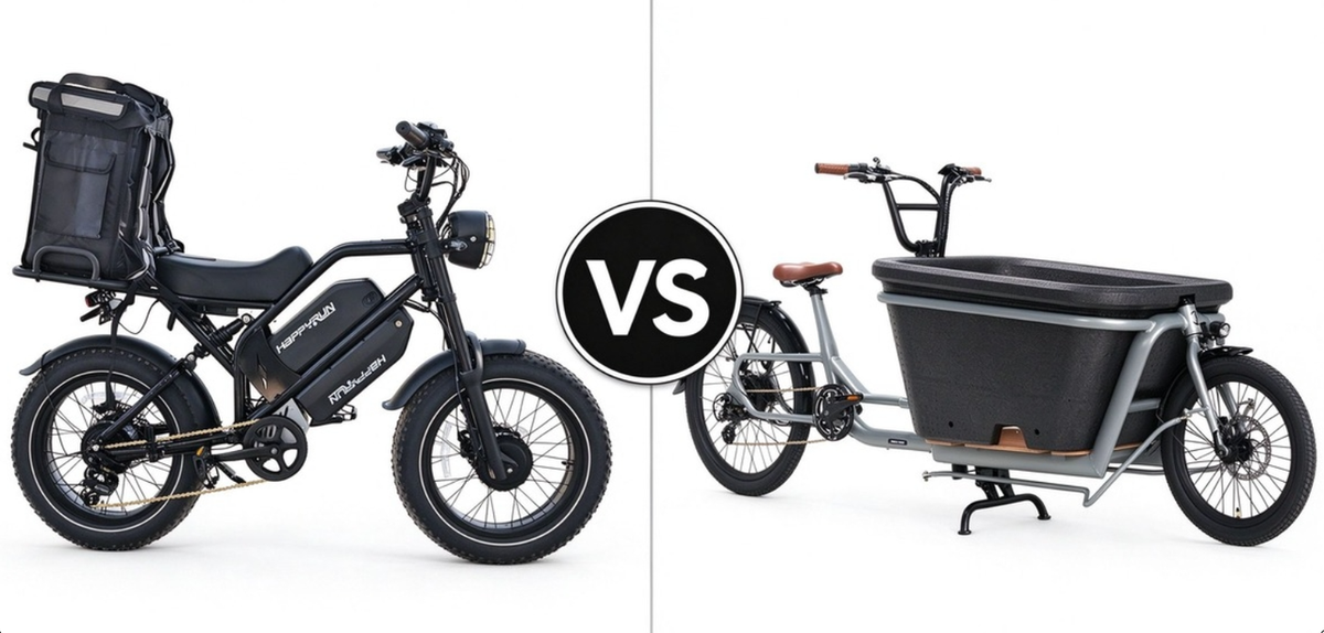 Happyrun G70 pro longtail cargo bike vs front load cargo bike