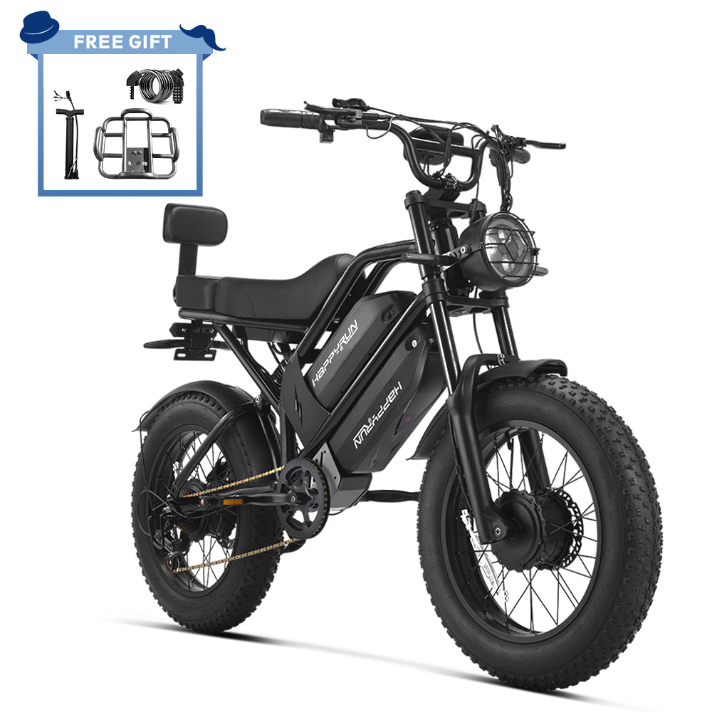 battery electric bicycle HappyRun G70 Pro Dual-Motor Dual-Battery Electric Cargo Bike