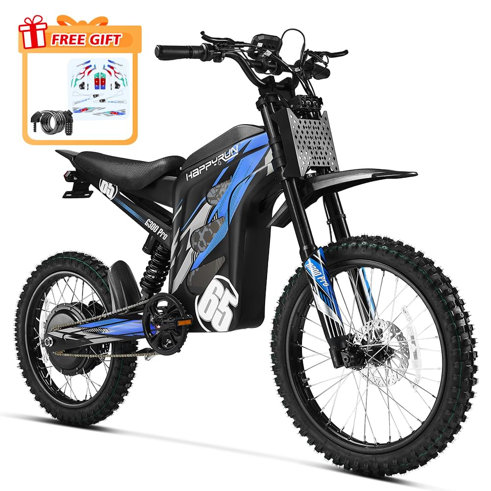 HappyRun Fast Electric Dirt Bike G300 Pro, Blue