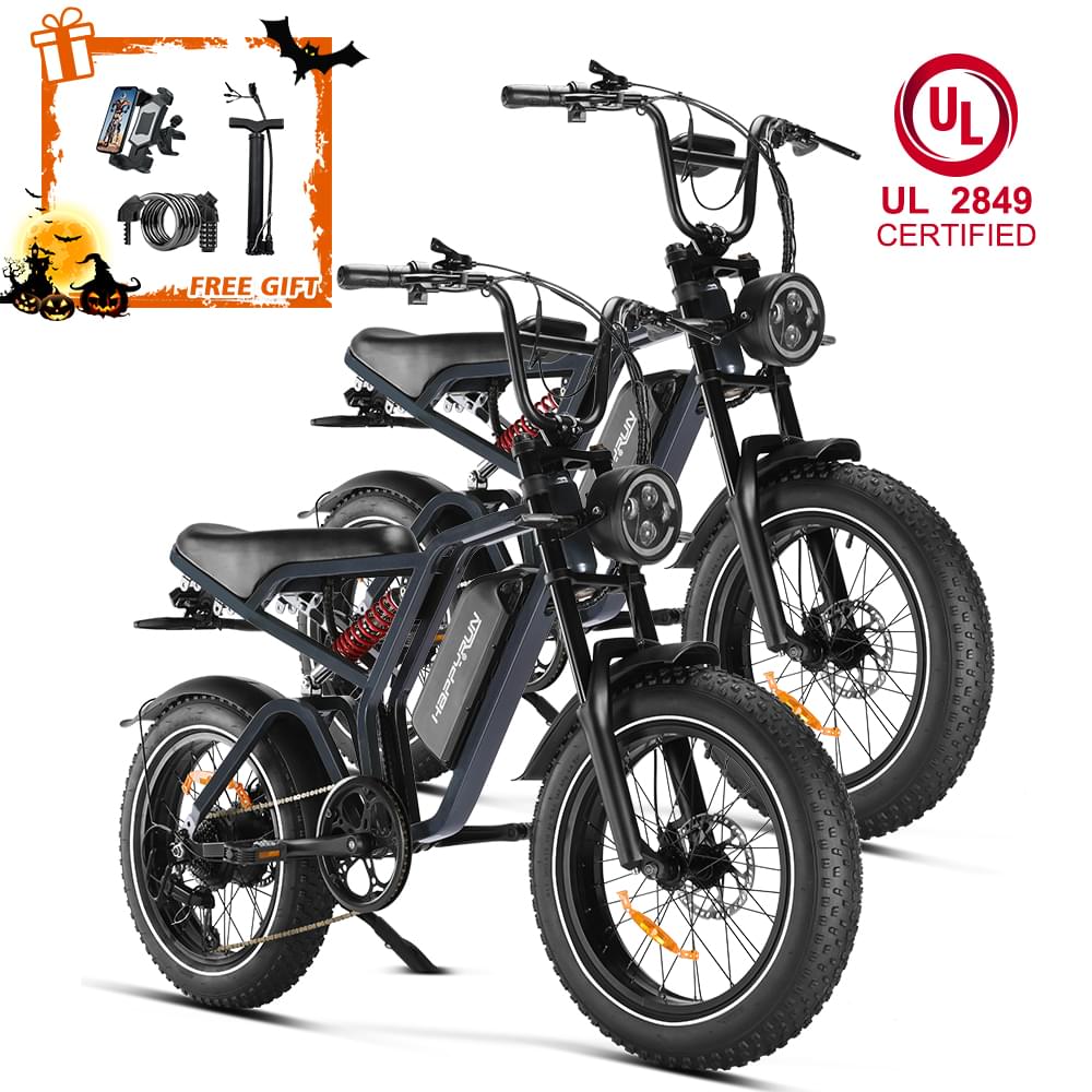 Happyrun Tank G60 Pro UL 2849 Certified Moped Style Offroad Electric Bike Fat Tire