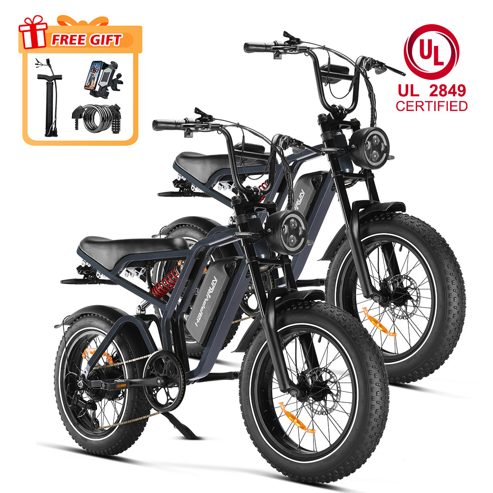 Happyrun Tank G60 Pro UL 2849 Certified Moped Style Offroad Electric Bike Fat Tire