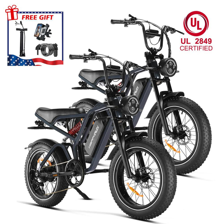 Happyrun Tank G60 Pro UL 2849 Certified Moped Style Offroad Electric Bike Fat Tire
