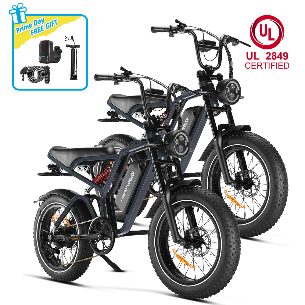 Happyrun Tank G60 Pro UL 2849 Certified Moped Style Offroad Electric Bike Fat Tire