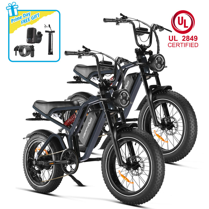 Happyrun Tank G60 Pro UL 2849 Certified Moped Style Offroad Electric Bike Fat Tire