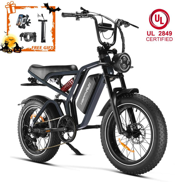 Happyrun Tank G60 Pro UL 2849 Certified Moped Style Offroad Electric Bike Fat Tire