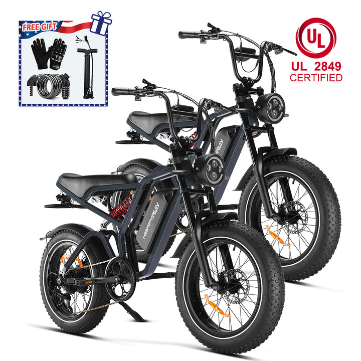 Happyrun Tank G60 Pro UL 2849 Certified Moped Style Offroad Electric Bike Fat Tire