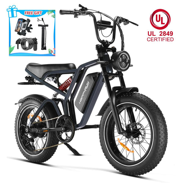 Happyrun Tank G60 Pro UL 2849 Certified Moped Style Offroad Electric Bike Fat Tire