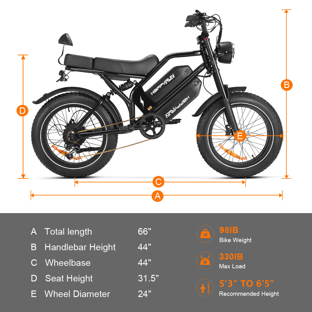 HappyRun G70 UL 2849 Certified Dual Battery Fast Electric Cargo Bike for Sale