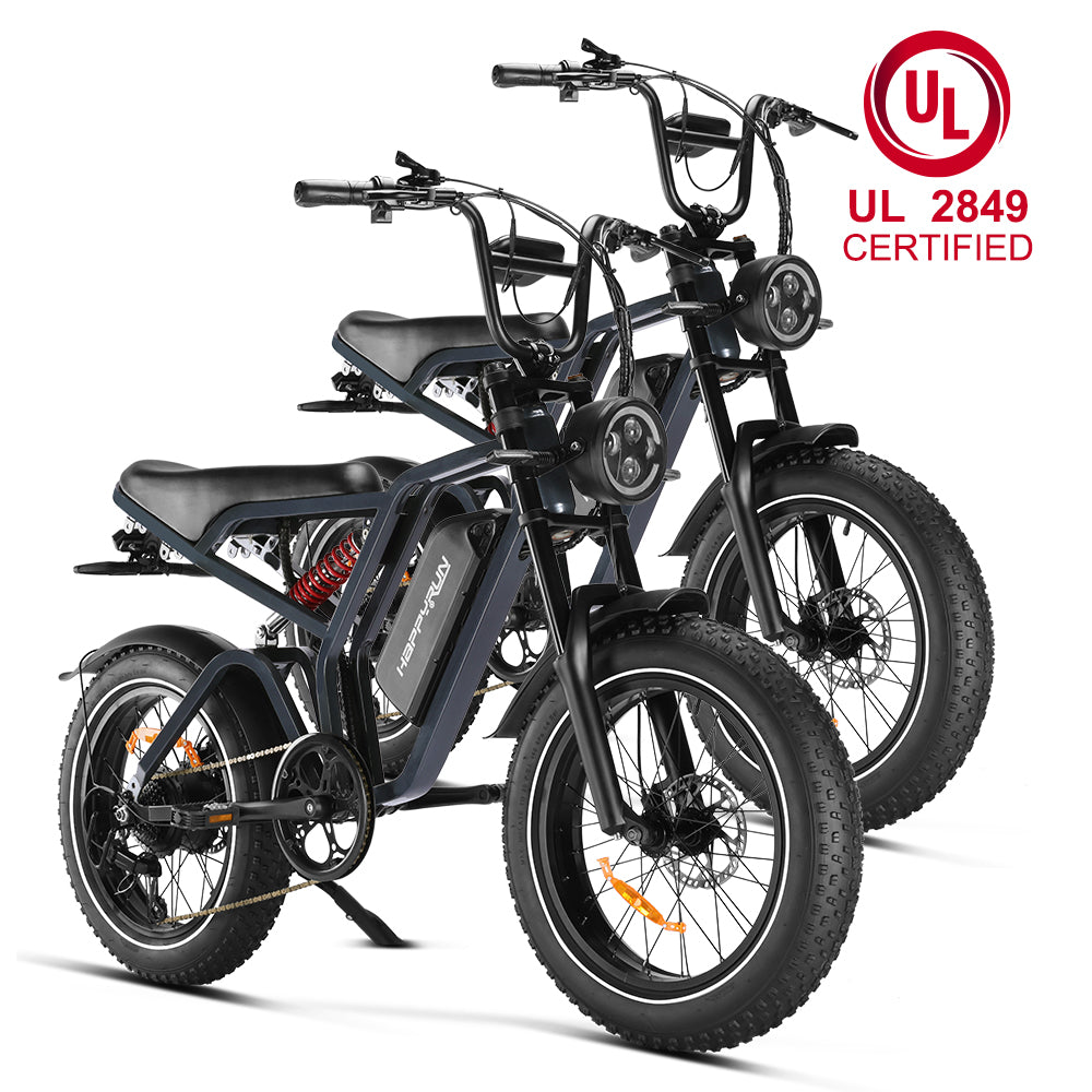 Happyrun Tank G60 Pro UL 2849 Certified Moped Style Offroad Electric Bike Fat Tire