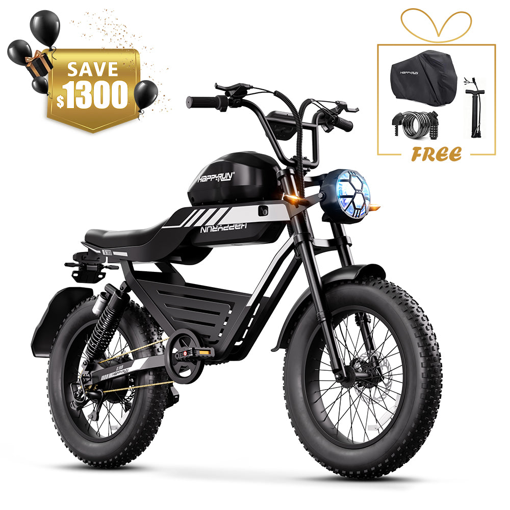 HappyRun G100 Electric Bike with 2000W Dual Battery Long Range