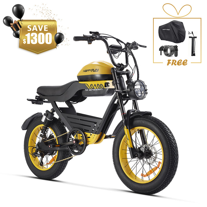 HappyRun G100 Fast Electric Bikes 2000W Long Range Fat Tire