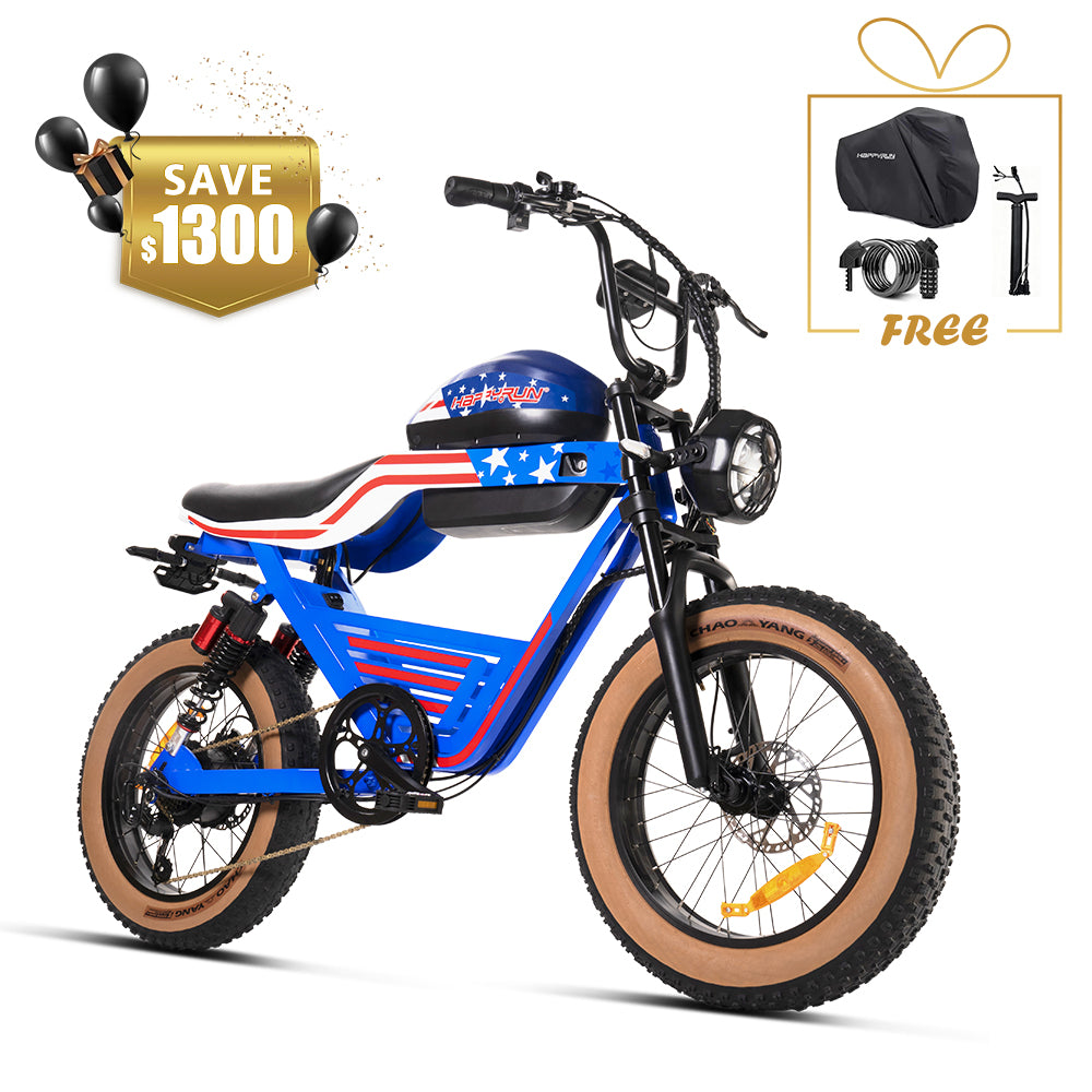 HappyRun G100 Electric Bike with 2000W Dual Battery Long Range