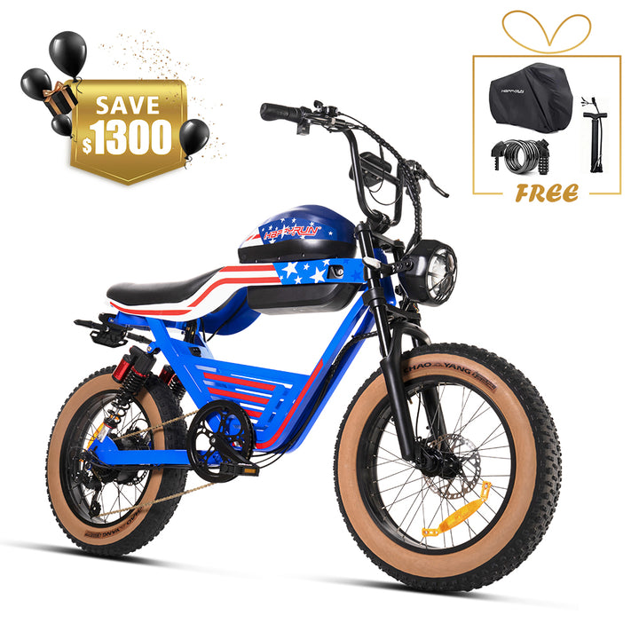 HappyRun G100 Electric Bike with 2000W Dual Battery Long Range