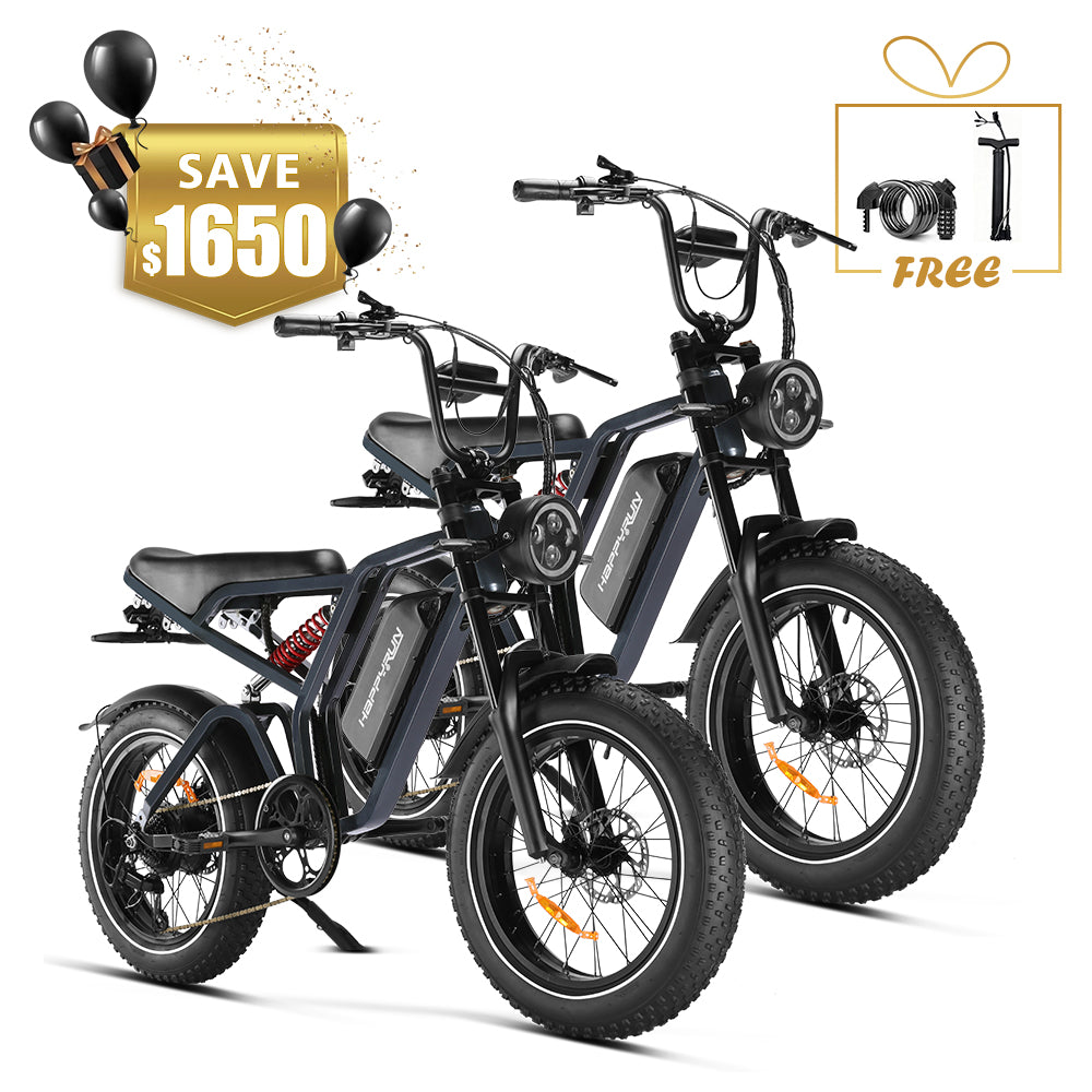 Happyrun Tank G60 Pro 2000W Moped Style Offroad Electric Bike Fat Tire