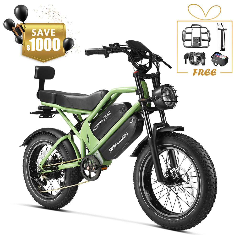 2025 NEW HappyRun G70 2000W Dual Battery Fast Electric Cargo Bike for Sale