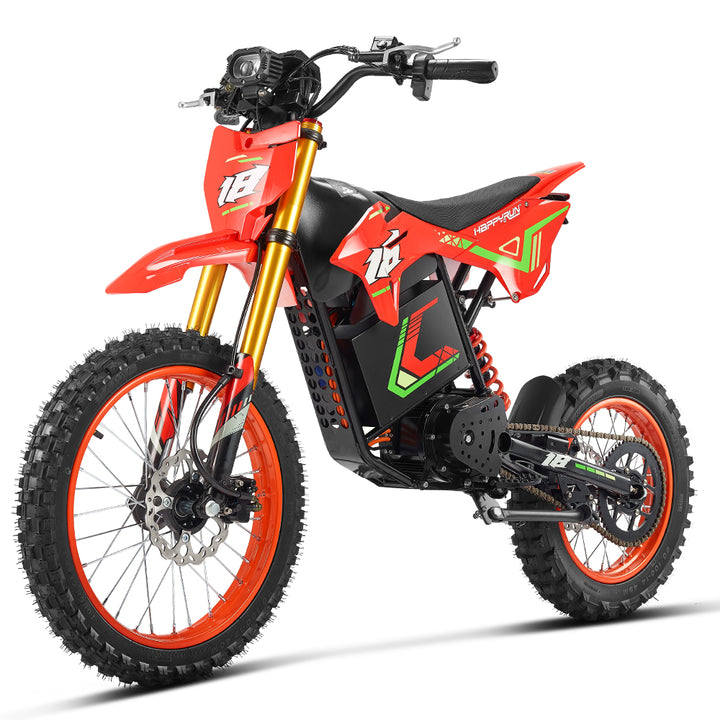 HappyRun F18  Electric Dirt Bike with Mid-Drive for Teens & Adults