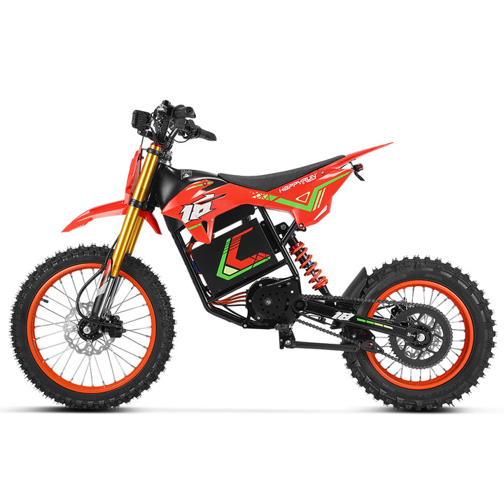 HappyRun F18  Electric Dirt Bike with Mid-Drive for Teens & Adults