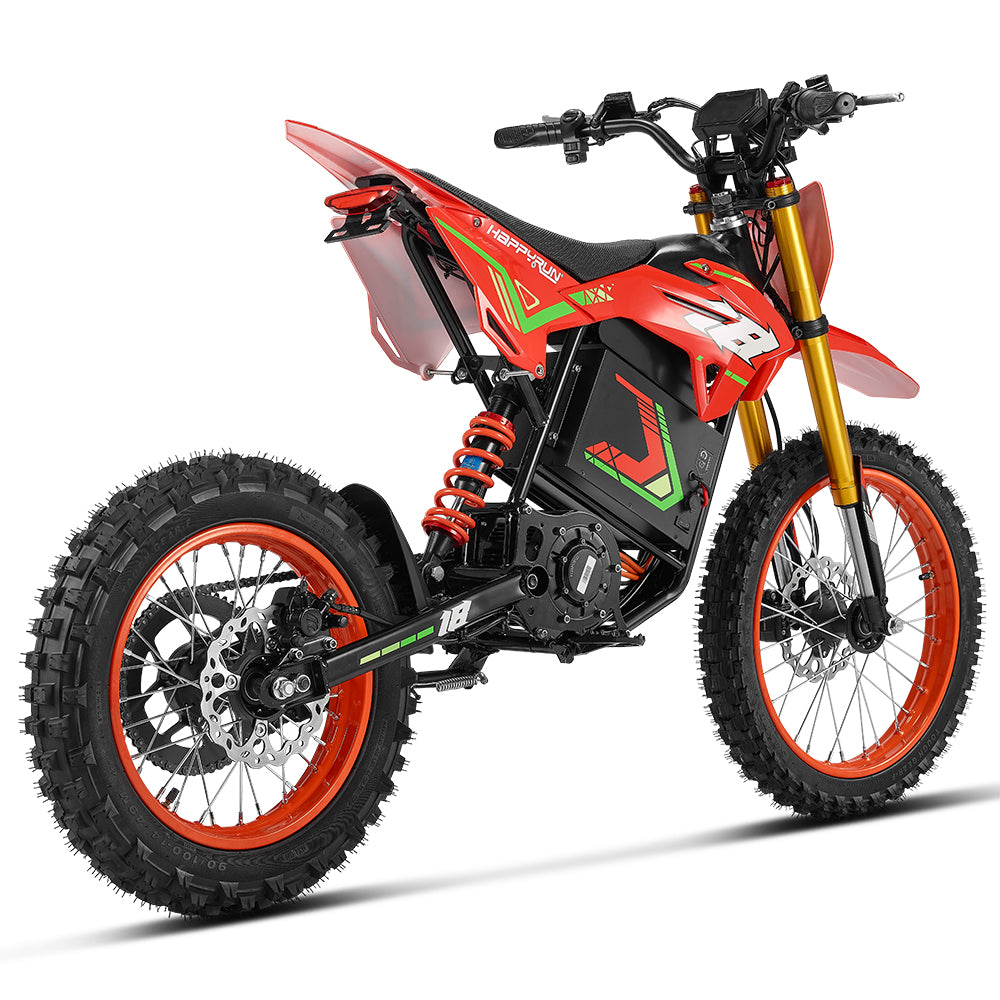 HappyRun F18  Electric Dirt Bike with Mid-Drive for Teens & Adults