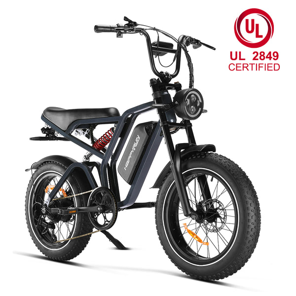 Happyrun Tank G60 Pro UL 2849 Certified Moped Style Offroad Electric Bike Fat Tire
