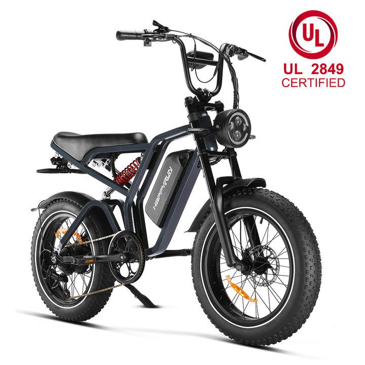 Happyrun Tank G60 Pro UL 2849 Certified Moped Style Offroad Electric Bike Fat Tire