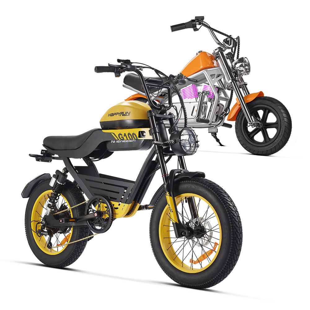 HappyRun G100 Fat Tire Electric Bikes Long Range 1000W Sale
