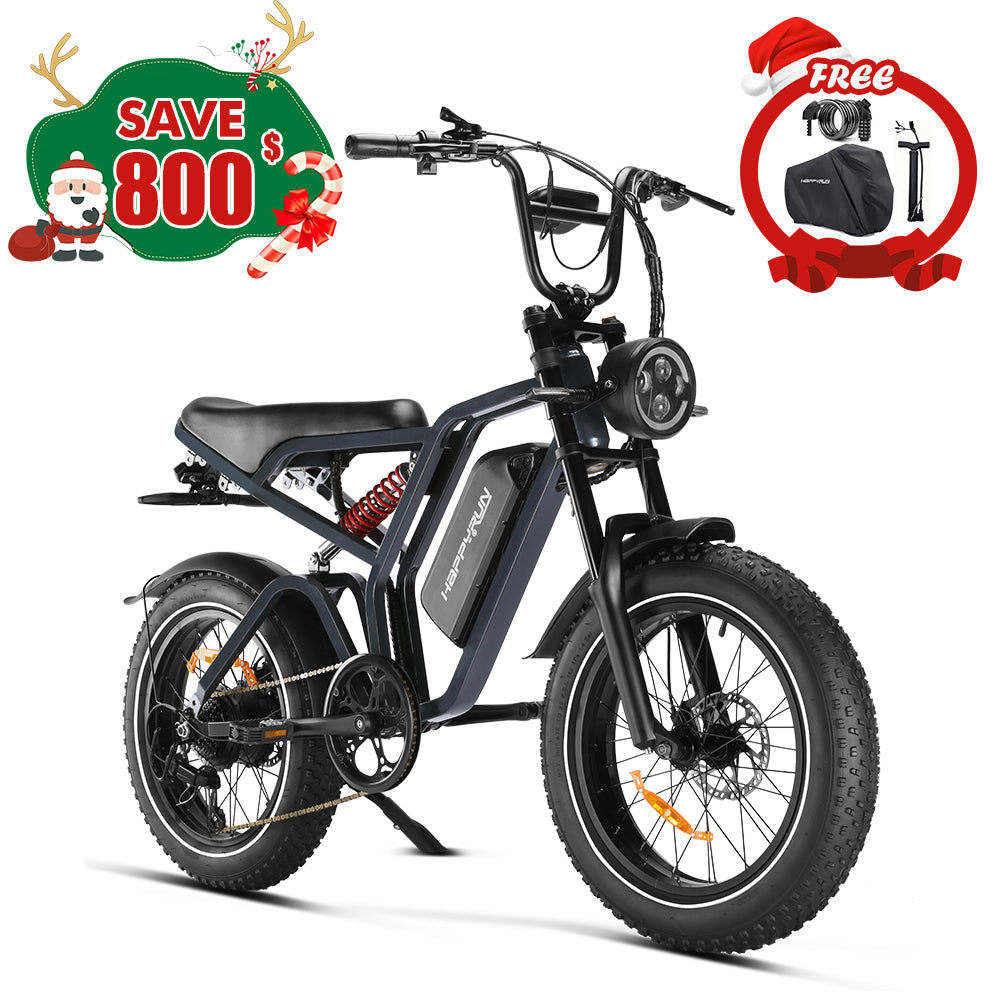 Happyrun Tank G60 Pro 2000W Moped Style Offroad Electric Bike Fat Tire