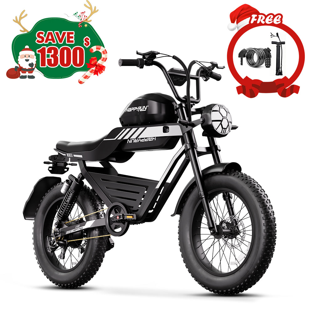 HappyRun G100 Electric Bike with 2000W Dual Battery Long Range