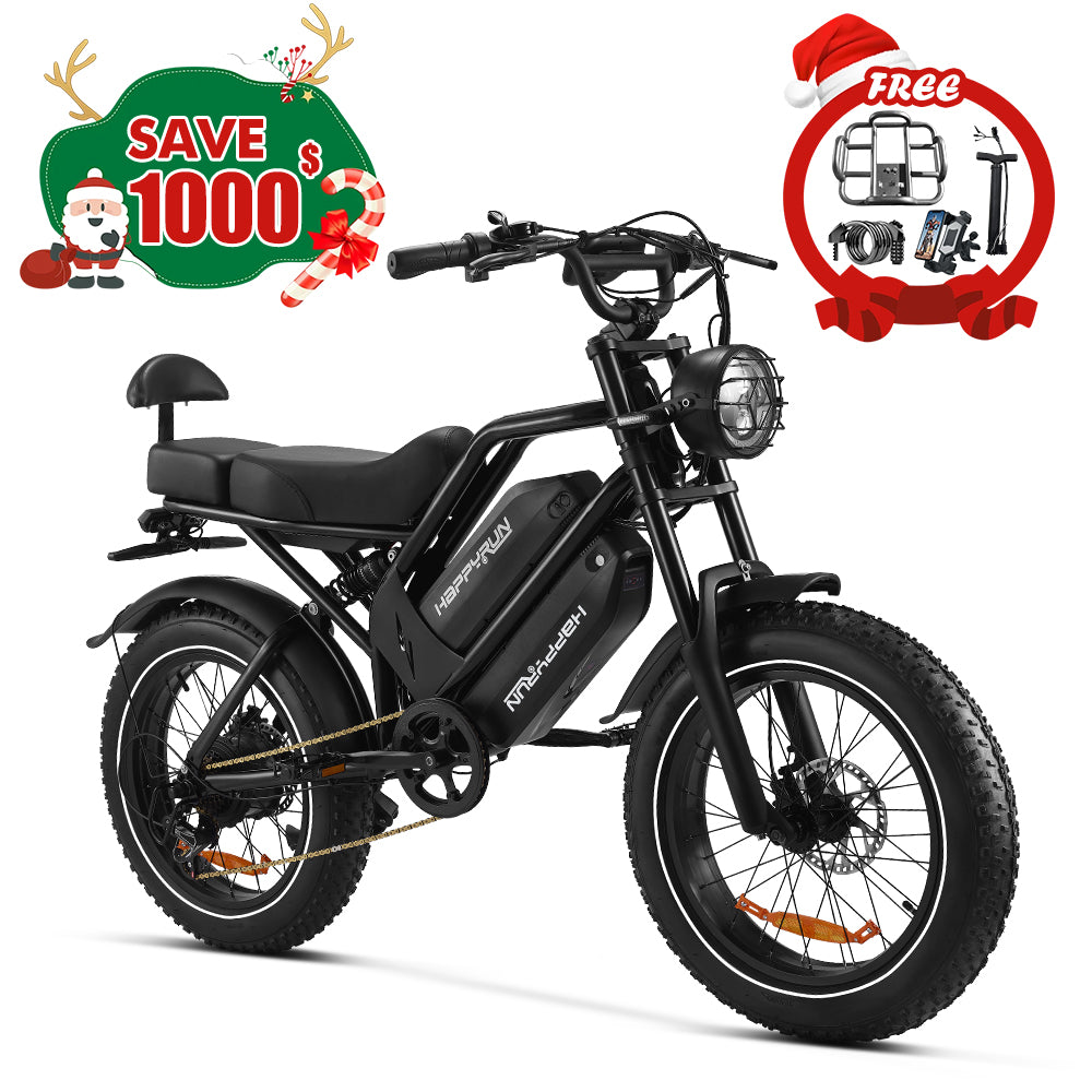 2025 NEW HappyRun G70 2000W Dual Battery Fast Electric Cargo Bike for Sale