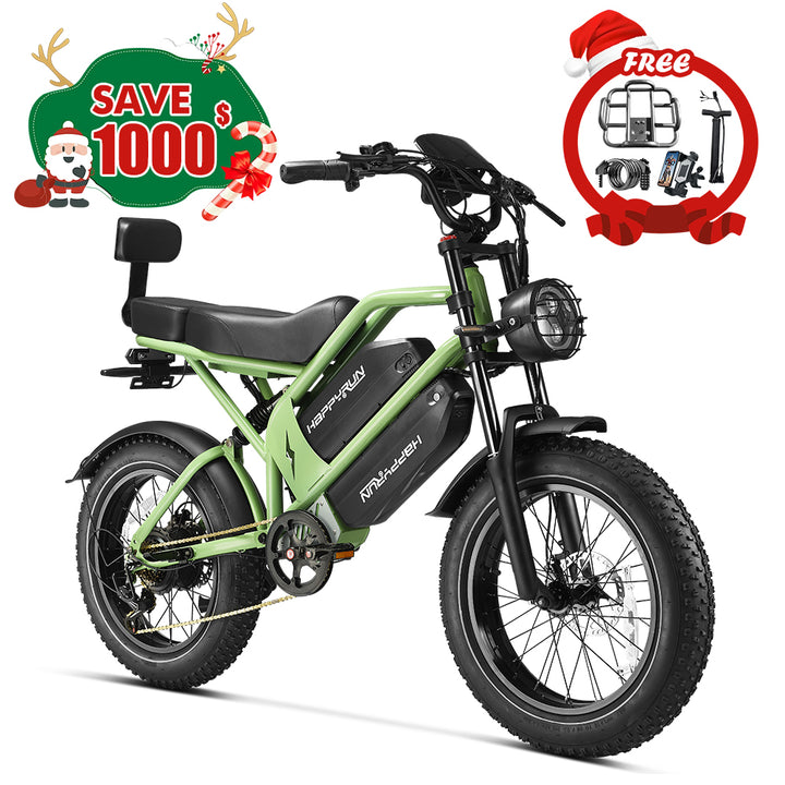 2025 NEW HappyRun G70 2000W Dual Battery Fast Electric Cargo Bike for Sale